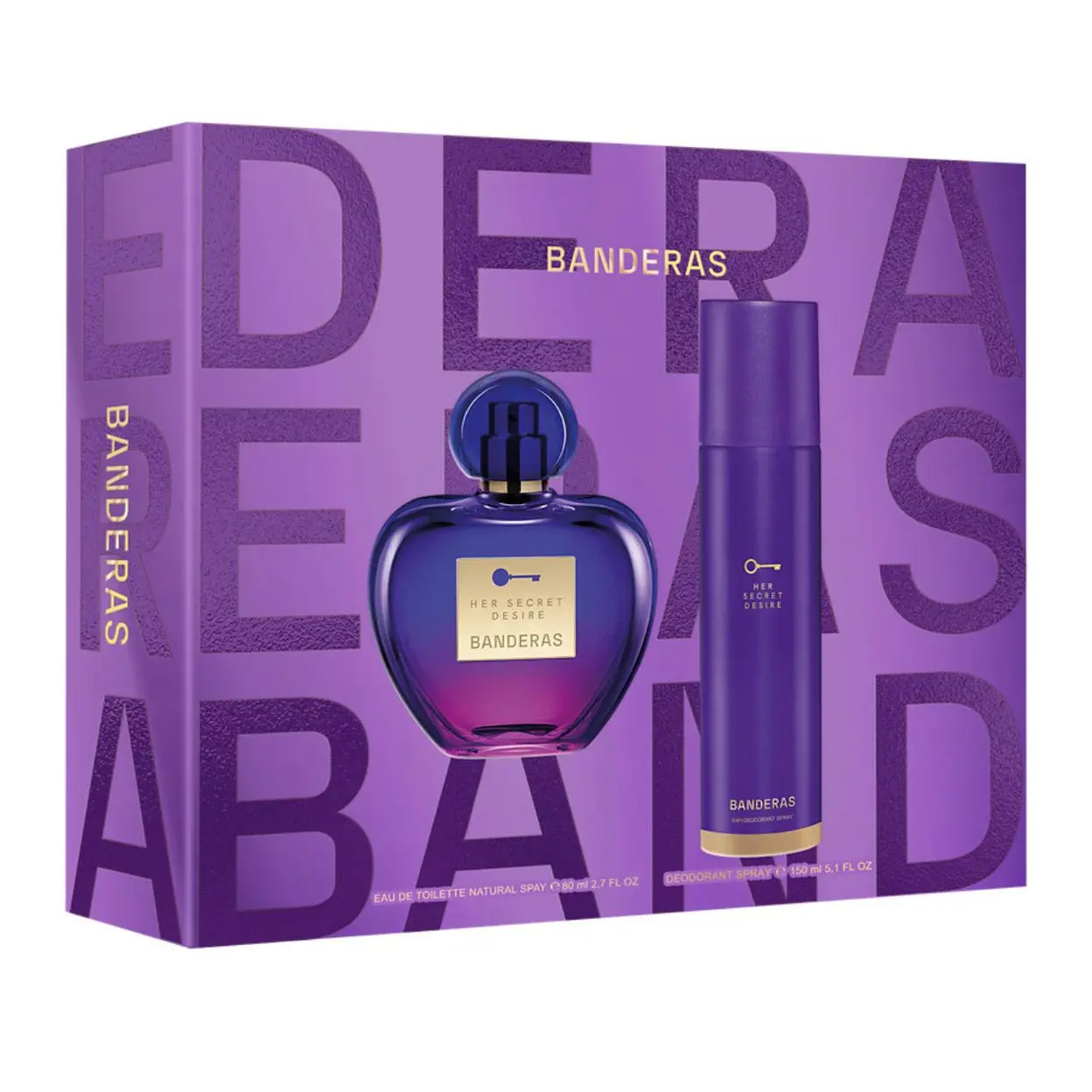 BANDERAS COFRE HER SECRET DESIRE EDT X 80 ML.